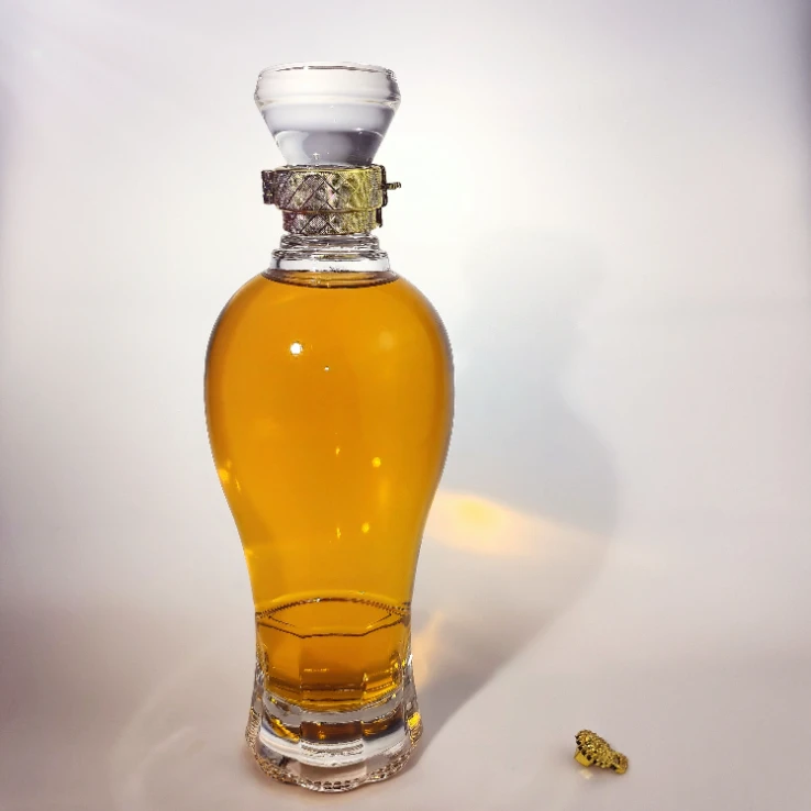 500ml Luxury Glass Bottle with Glass Stopper - Liquor Bottles