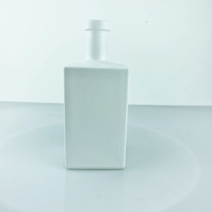 500ml Matte White Square Glass Bottle - Premium Spirits Design