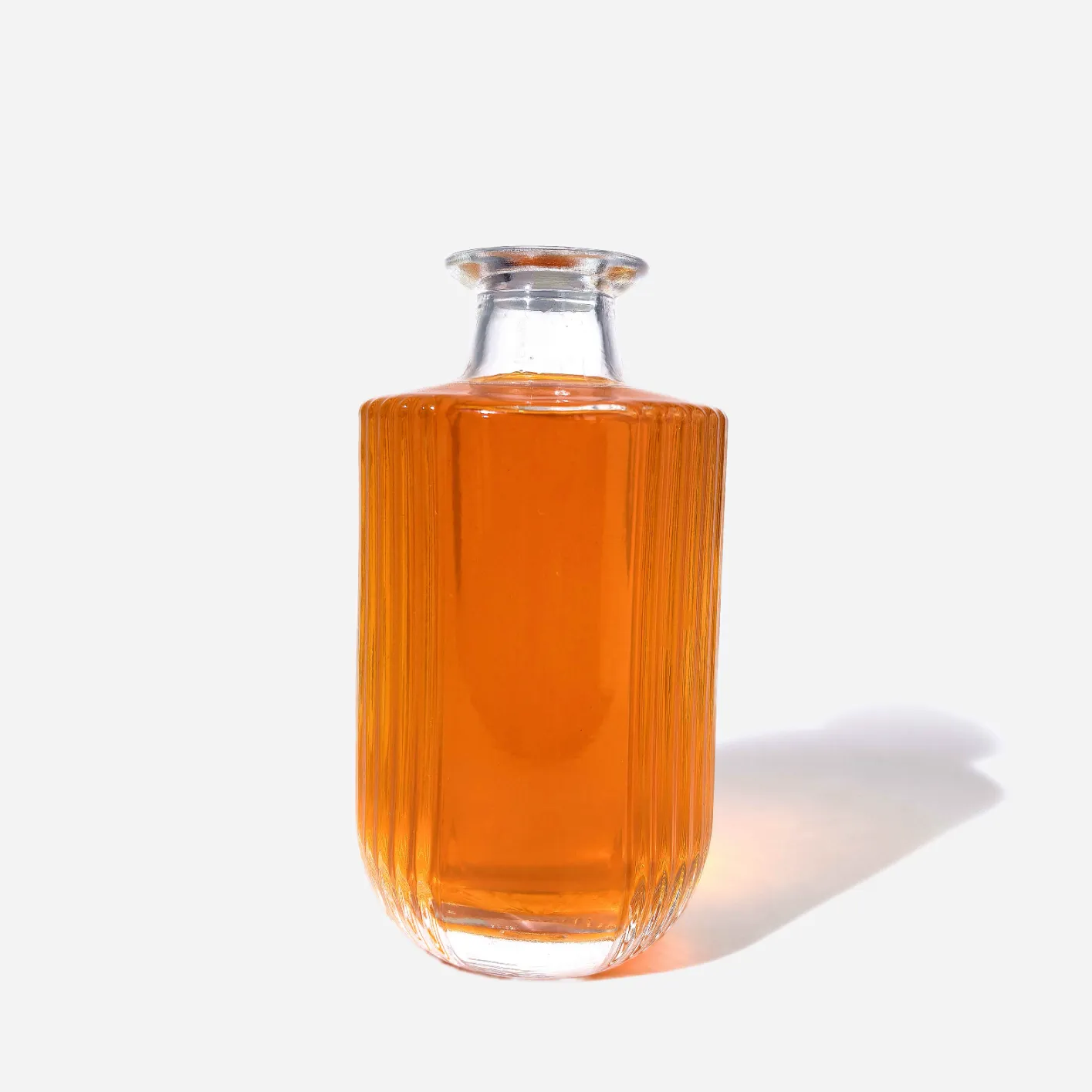 500ml Flat Glass Bottle - Premium Spirits Design
