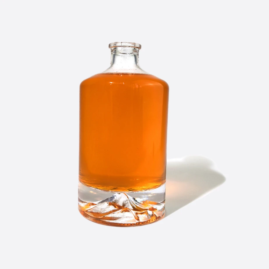 500ml Classic Round Glass Bottle with Mountain Base Wholesale