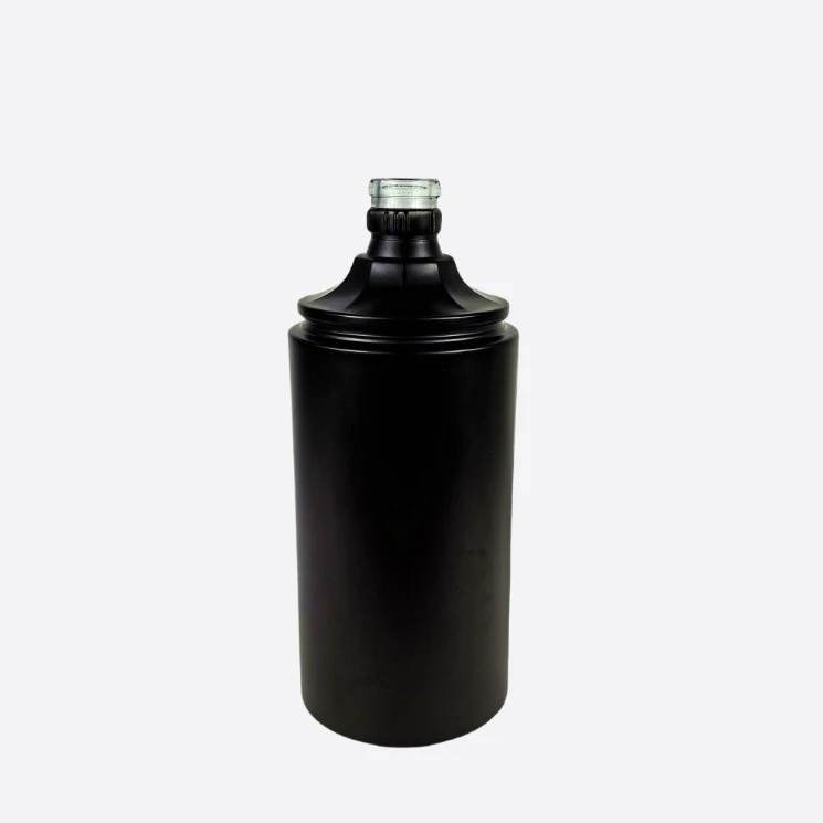 500ml Matte Black Glass Bottle - Premium Spirits Design