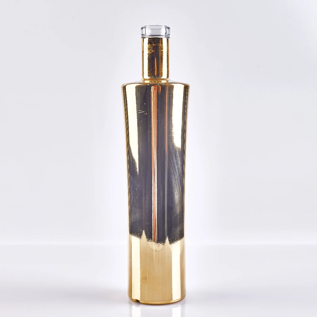 700ml Gold Electroplated Metallization Glass Bottle - Vodka Bottles