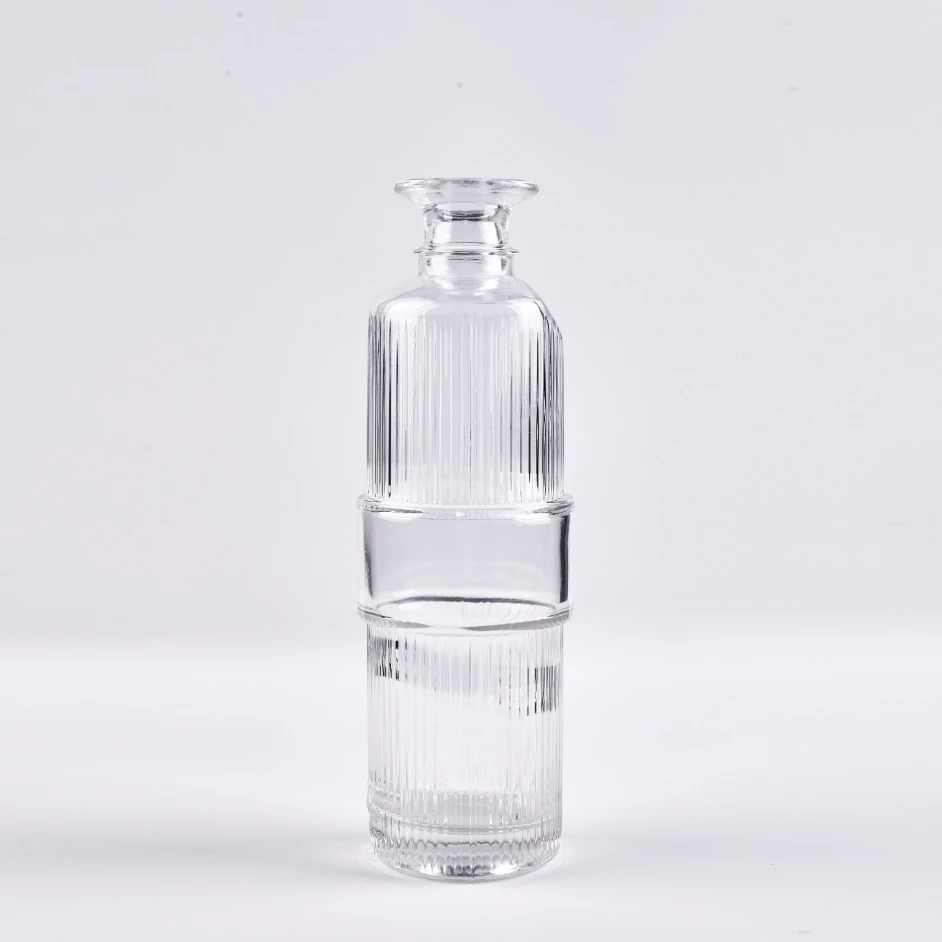 700ml Round Glass Bottle with Label Area - Premium Spirits Design