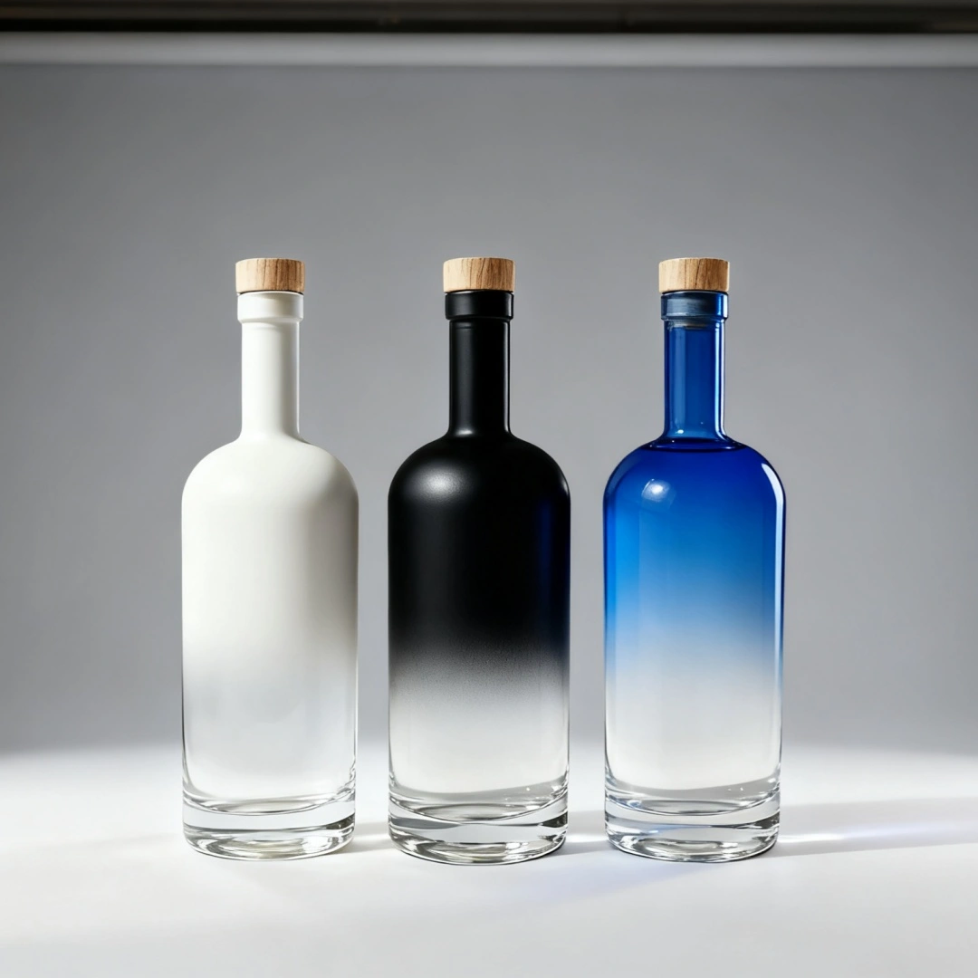700ml Transparent Gradient Color Coating Glass Bottle | OneGlass