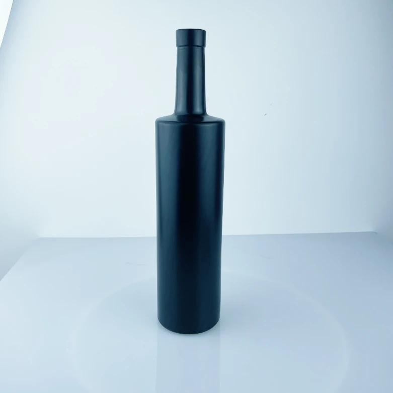 750ml Matte Black Glass Bottle - Premium Spirits Design