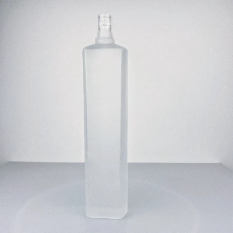 750ml Frosted Square Glass Bottle - Luxury Matte Finish Spirits Packaging