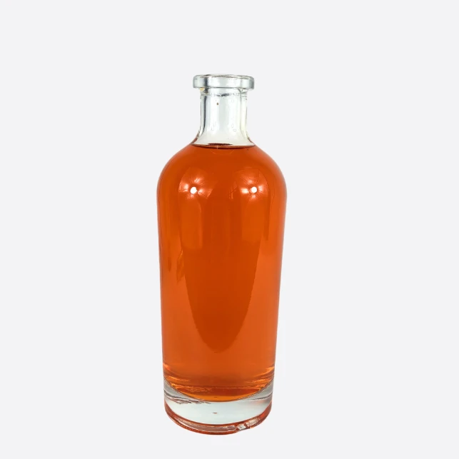 750ml Luxury Round Glass Bottle - Premium Spirits Design
