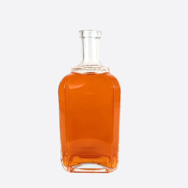750ml Luxury Square Glass Bottle - Premium Spirits Design