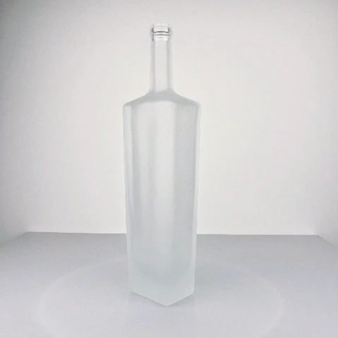 750ml Frosted Square Glass Bottle - Premium Spirits Design