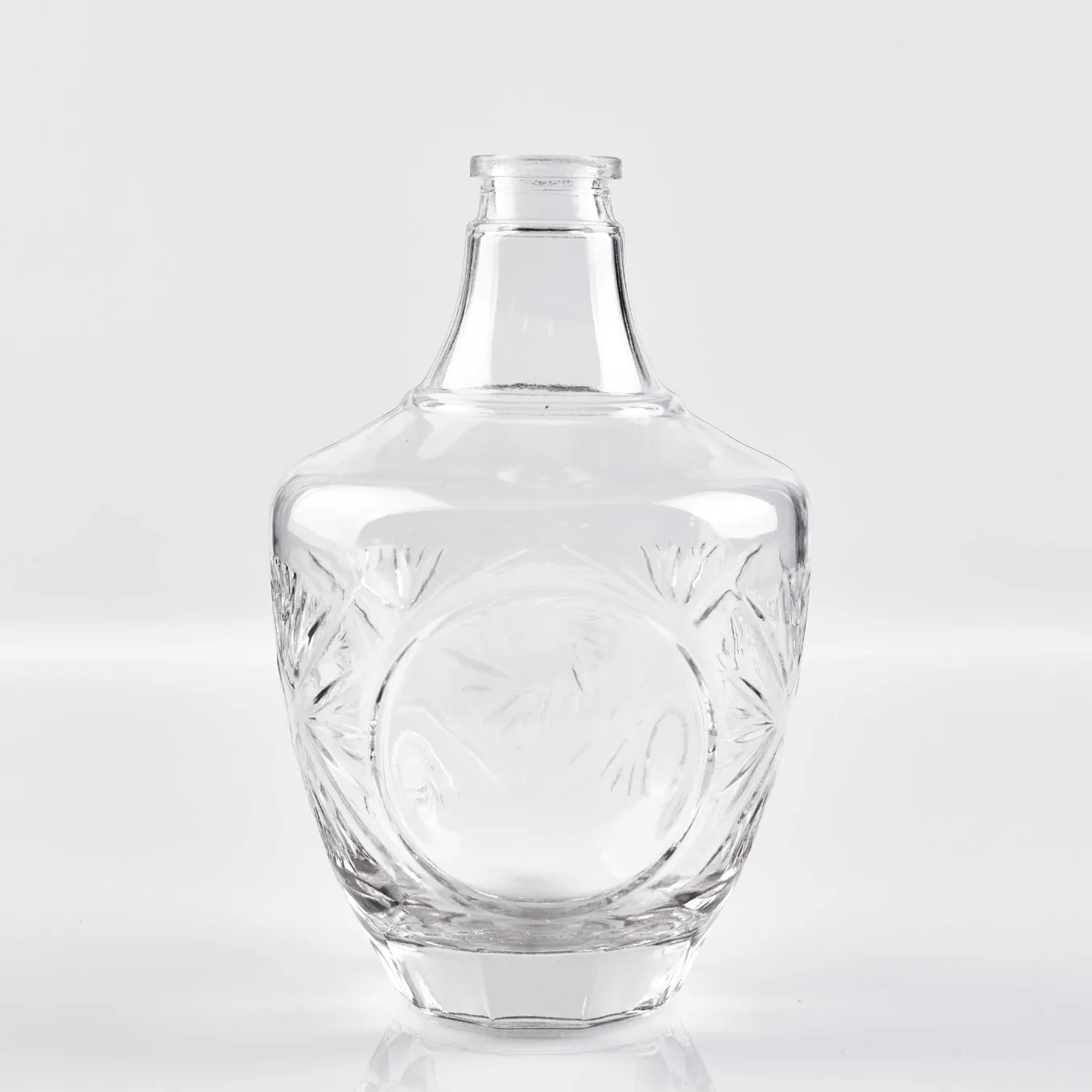 750ml Unique Design Glass Bottle - Artistic Spirits Vessel